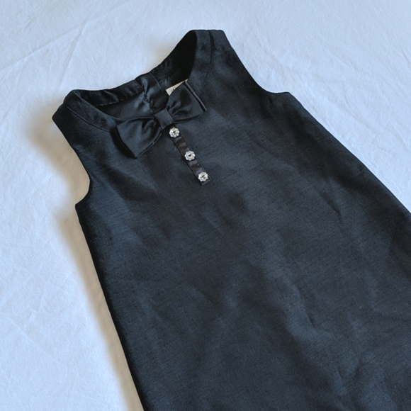 H&M girls classic black a-line fancy party dress with bow 4-5 YRS - Picture 8 of 9